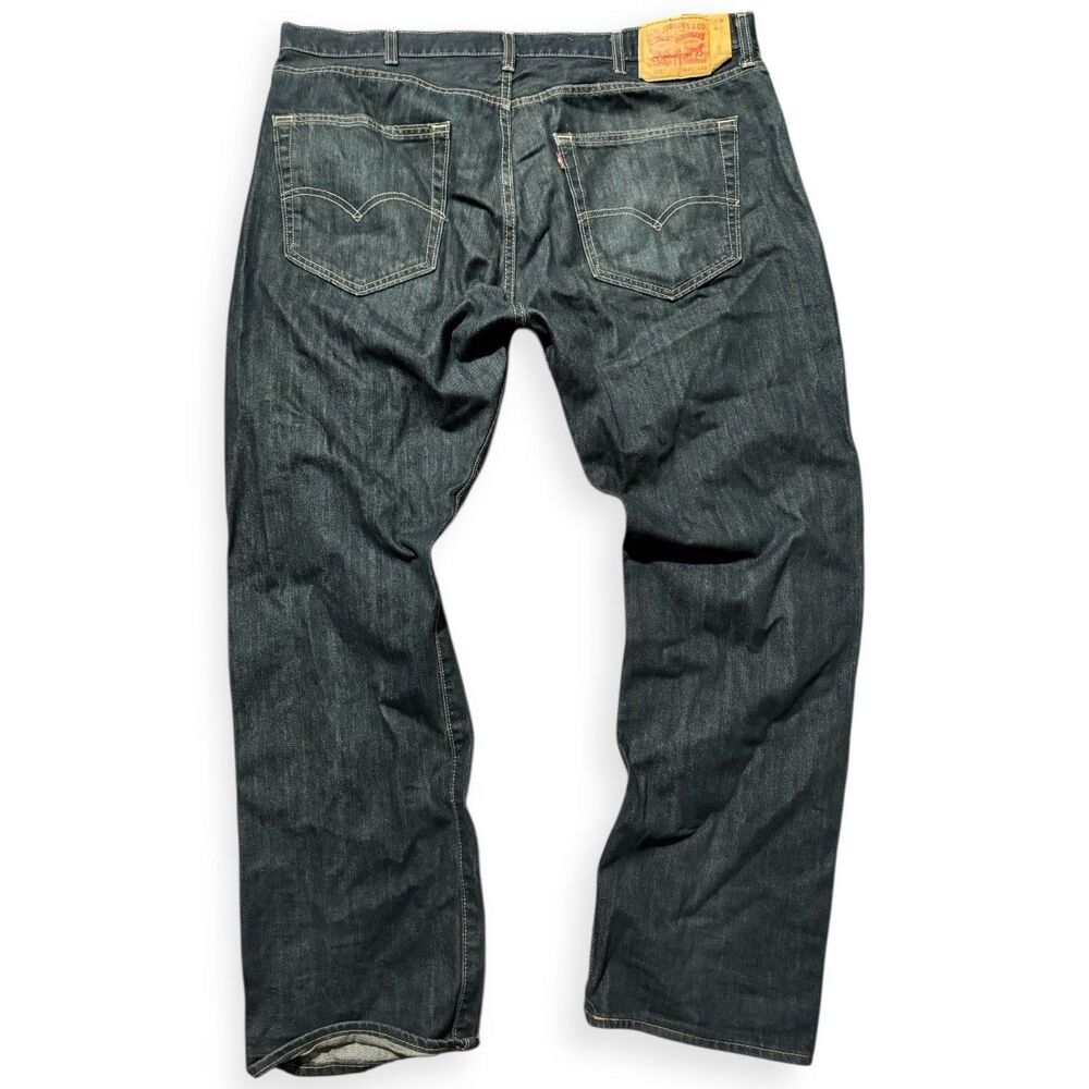 Levi's 501 Jeans Mens 40x30 Blue Straight Button Fly Mid Rise Dark Wash Denim